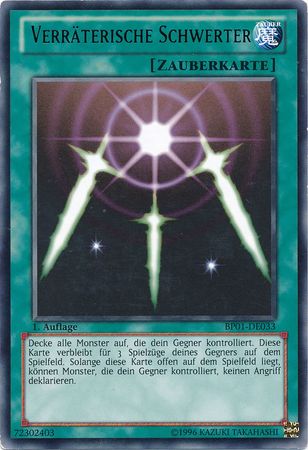 Verraterische Schwerter BP01 DE033 Rare 1st Edition German Yugioh Cards Verraterische Schwerter BP01 DE033 Rare 1st Edition German Yugioh Cards