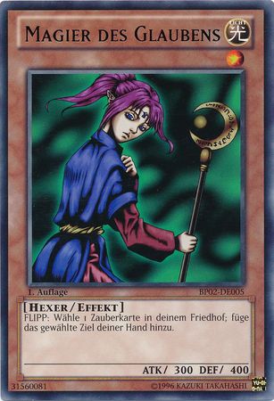 Magier des Glaubens BP02 DE005 Rare 1st Edition German Yugioh Cards Magier des Glaubens BP02 DE005 Rare 1st Edition German Yugioh Cards