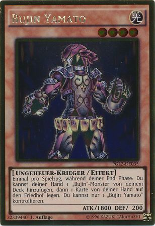 Bujin Yamato PGL2 DE035 Gold Rare 1st Edition German Yugioh Cards Bujin Yamato PGL2 DE035 Gold Rare 1st Edition German Yugioh Cards