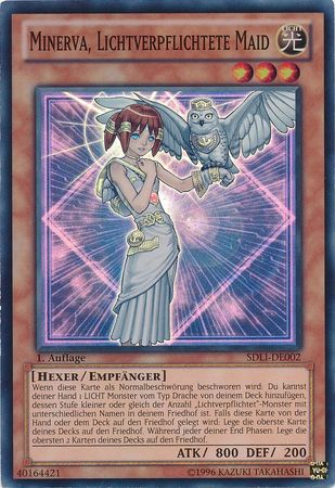 Minerva Lichtverpflichtete Maid SDLI DE002 Super Rare 1st Edition German Yugioh Cards Minerva Lichtverpflichtete Maid SDLI DE002 Super Rare 1st Edition German Yugioh Cards