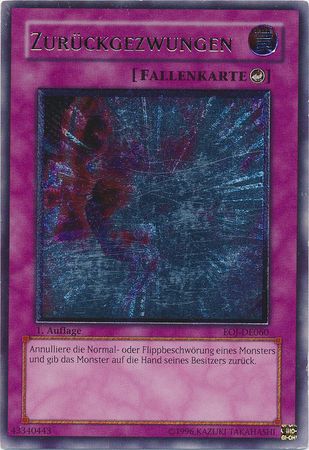 Ultimate Rare Zuruckgezwungen EOJ DE060 1st Edition German Yugioh Cards Ultimate Rare Zuruckgezwungen EOJ DE060 1st Edition German Yugioh Cards