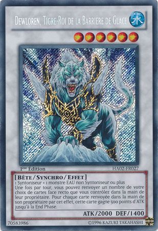 Dewloren Tigre Roi de la Glace HA02 FR027 Secret Rare 1st Edition French Yugioh Cards Dewloren Tigre Roi de la Glace HA02 FR027 Secret Rare 1st Edition French Yugioh Cards
