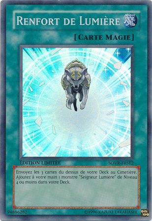 Renfort de Lumiere SOVR FRSE2 Super Rare French Yugioh Cards Renfort de Lumiere SOVR FRSE2 Super Rare French Yugioh Cards