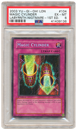 Magic Cylinder LON 104 PSA EX MT 6 Secret Rare 1st Edition 9136 Labyrinth of Nightmare LON 1st Edition Singles Magic Cylinder LON 104 PSA EX MT 6 Secret Rare 1st Edition 9136 Labyrinth of Nightmare LON 1st Edition Singles