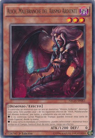 Alich Malebranche del Abismo Ardiente NECH SP083 Rare 1st Edition Spanish Yugioh Cards Alich Malebranche del Abismo Ardiente NECH SP083 Rare 1st Edition Spanish Yugioh Cards