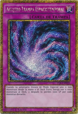 Agujero Trampa Espaciotemporal PGL3 SP039 Gold Secret Rare 1st Edition Spanish Yugioh Cards Agujero Trampa Espaciotemporal PGL3 SP039 Gold Secret Rare 1st Edition Spanish Yugioh Cards