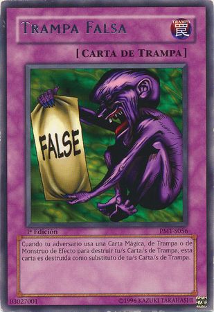 Trampa Falsa PMT S056 Rare 1st Edition Spanish Yugioh Cards Trampa Falsa PMT S056 Rare 1st Edition Spanish Yugioh Cards