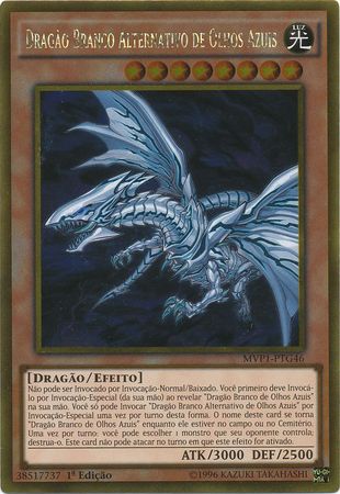 Dragao Branco Alternativo De Olhos Azuis MVP1 PTG46 Gold Rare 1st Edition Portuguese Yugioh Cards Dragao Branco Alternativo De Olhos Azuis MVP1 PTG46 Gold Rare 1st Edition Portuguese Yugioh Cards