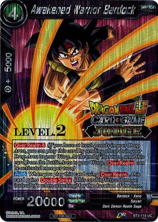 Awakened Warrior Bardock BT3 110 Foil Level 2 Judge Promo Awakened Warrior Bardock BT3 110 Foil Level 2 Judge Promo