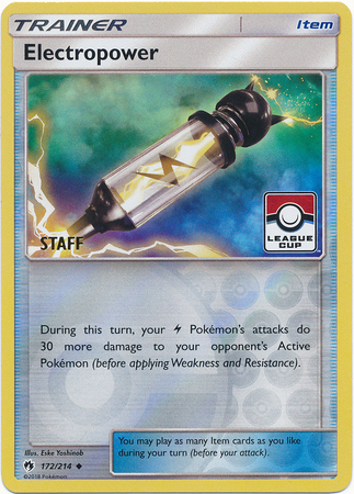 Electropower 172 214 Staff League Promo Pokemon Championship League Organized Play Promos Electropower 172 214 Staff League Promo Pokemon Championship League Organized Play Promos