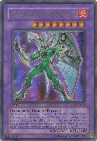 Elemental Hero Phoenix Enforcer Rare Wear On Card