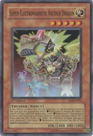 Super Electromagnetic Voltech Dragon EOJ EN031 Super Rare 1st Edition Enemy Of Justice EOJ 1st Edition Singles Super Electromagnetic Voltech Dragon EOJ EN031 Super Rare 1st Edition Enemy Of Justice EOJ 1st Edition Singles