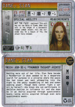 Sian Dane GS 059 GS 21 pts MechWarrior Vanguard Sian Dane GS 059 GS 21 pts MechWarrior Vanguard