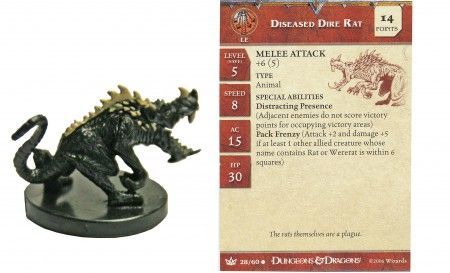 Diseased Dire Rat 28 War of the Dragon Queen D D Miniatures Diseased Dire Rat 28 War of the Dragon Queen D D Miniatures
