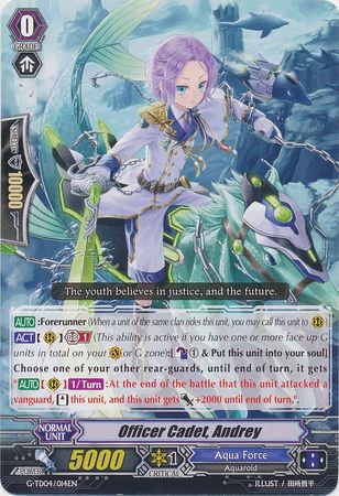 Officer Cadet Andrey G TD04 014EN G Trial Deck 4 Blue Cavalry of the Divine Marine Spirits Singles Officer Cadet Andrey G TD04 014EN G Trial Deck 4 Blue Cavalry of the Divine Marine Spirits Singles