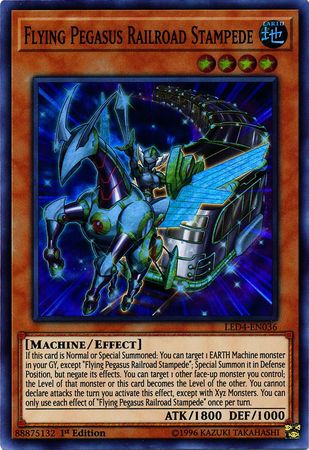 Flying Pegasus Railroad Stampede LED4 EN036 Super Rare 1st Edition Flying Pegasus Railroad Stampede LED4 EN036 Super Rare 1st Edition