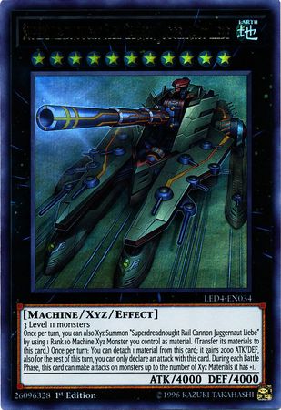 Superdreadnought Rail Cannon Juggernaut Liebe LED4 EN034 Ultra Rare 1st Edition Superdreadnought Rail Cannon Juggernaut Liebe LED4 EN034 Ultra Rare 1st Edition
