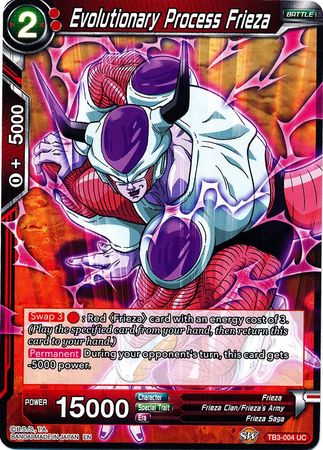 Evolutionary Process Frieza TB3-004 UC Details about   Dragonball Super Red Uncommon 