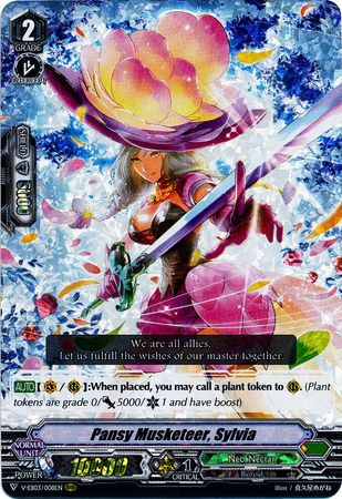 Pansy Musketeer Sylvia V EB03 008 EN Triple Rare RRR Pansy Musketeer Sylvia V EB03 008 EN Triple Rare RRR