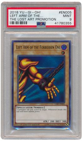 Left Arm of the Forbidden One LART EN005 PSA Mint 9 Ultra Rare LART 0355 The Lost Art Promotion Left Arm of the Forbidden One LART EN005 PSA Mint 9 Ultra Rare LART 0355 The Lost Art Promotion