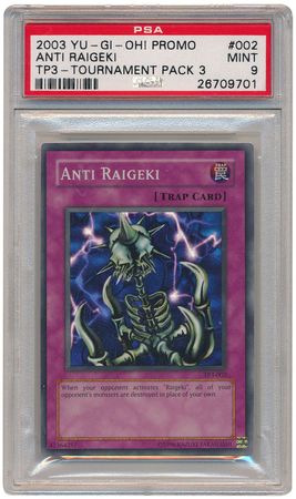 Anti Raigeki TP3 002 PSA Mint 9 Super Rare TP3 9701 Tournament Pack 3rd Season TP3 Anti Raigeki TP3 002 PSA Mint 9 Super Rare TP3 9701 Tournament Pack 3rd Season TP3