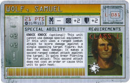 L 081 Mechwarrior Wolf Strike Card Samuel Wolf L 081 Mechwarrior Wolf Strike Card Samuel Wolf