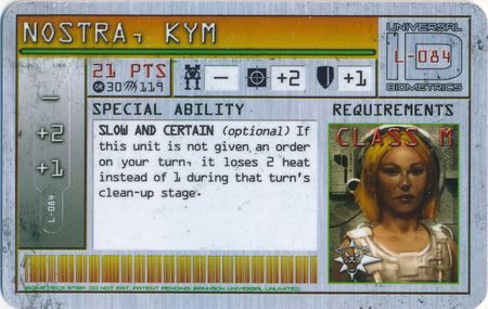 L 084 Kym Nostra Mechwarrior Wolf Strike Card Mechwarrior Cards All L 084 Kym Nostra Mechwarrior Wolf Strike Card Mechwarrior Cards All