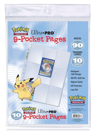 Ultra Pro Pokemon 9 Pocket 10ct Binder Pages UP84847 Binders Portfolios Ultra Pro Pokemon 9 Pocket 10ct Binder Pages UP84847 Binders Portfolios
