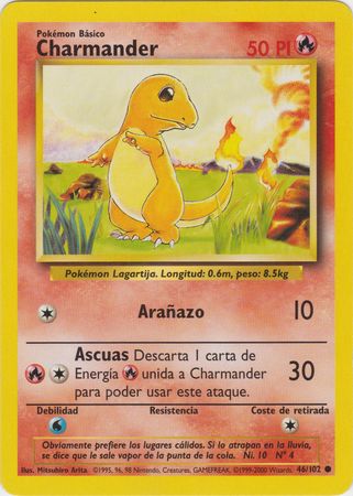 Charmander Spanish 46 102 Common Unlimited Base Set Other Non English Pokemon Singles Charmander Spanish 46 102 Common Unlimited Base Set Other Non English Pokemon Singles
