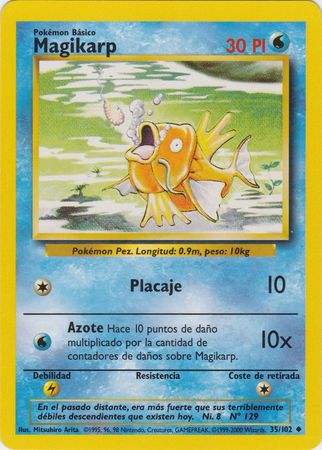 Magikarp Spanish 35 102 Common Unlimited Base Set Other Non English Pokemon Singles Magikarp Spanish 35 102 Common Unlimited Base Set Other Non English Pokemon Singles