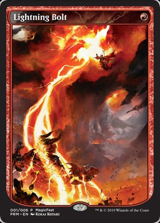 Lightning Bolt 001 006 FOIL Magicfest Textless Full Art Promo Lightning Bolt 001 006 FOIL Magicfest Textless Full Art Promo