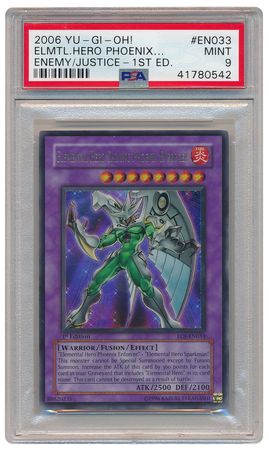 Elem Hero Shin Phoenix Enforcer EOJ EN033 PSA Mint 9 Ultra Rare 1st Ed 0542 Enemy Of Justice EOJ 1st Edition Singles Elem Hero Shin Phoenix Enforcer EOJ EN033 PSA Mint 9 Ultra Rare 1st Ed 0542 Enemy Of Justice EOJ 1st Edition Singles