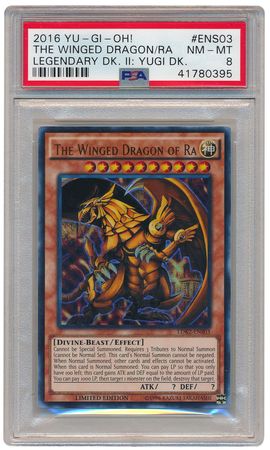 The Winged Dragon of Ra LDK2 ENS03 PSA NM MT 8 Ultra Rare LDK2 0395 Legendary Decks II Promo The Winged Dragon of Ra LDK2 ENS03 PSA NM MT 8 Ultra Rare LDK2 0395 Legendary Decks II Promo