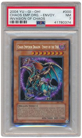 Chaos Emperor Dragon Envoy of the End IOC 000 PSA NM 7 Secret Rare Unl 0374 Invasion of Chaos IOC Unlimited Singles Chaos Emperor Dragon Envoy of the End IOC 000 PSA NM 7 Secret Rare Unl 0374 Invasion of Chaos IOC Unlimited Singles