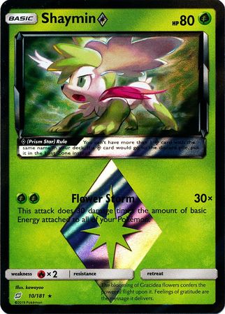 Card Shaymin ◇ 10/181 da coleção Team Up