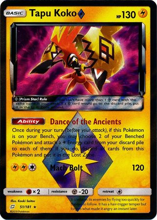 Tapu Koko (51/181) (Prism Star) [Sun & Moon: Team Up]