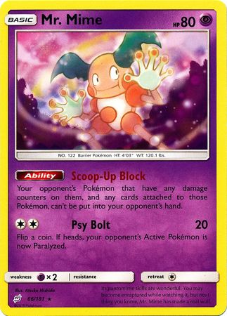 Mime Rare Pokemon Team Up Card # 66 4x SM09-066 Mr
