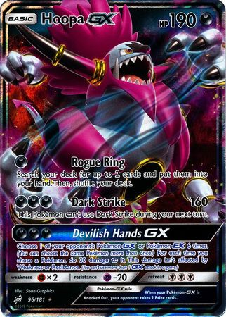 Card Hoopa-GX 166/181 da coleção Team Up