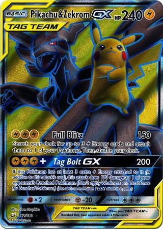 Pokemon Card   PIKACHU & ZEKROM  GX   Ultra Rare  33/181  TEAM UP  ***MINT*** 