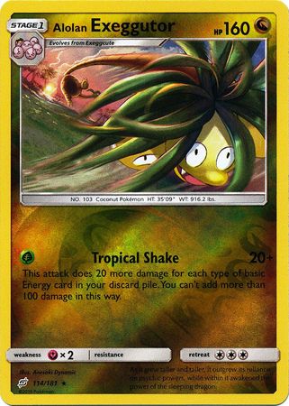 Alolan Exeggutor 114 181 Rare Reverse Holo Alolan Exeggutor 114 181 Rare Reverse Holo