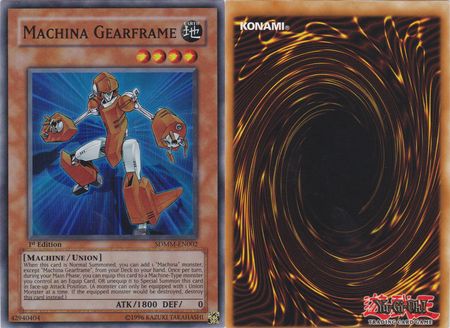 Machina Gearframe SDMM EN002 Super Rare 1st Edition Miscut Back Yu Gi Oh Misprints Machina Gearframe SDMM EN002 Super Rare 1st Edition Miscut Back Yu Gi Oh Misprints
