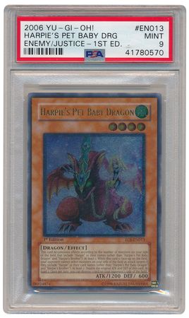 Ultimate Rare Harpie s Pet Baby Dragon EOJ EN013 PSA Mint 9 1st Ed EOJ 0570 Enemy Of Justice EOJ 1st Edition Singles Ultimate Rare Harpie s Pet Baby Dragon EOJ EN013 PSA Mint 9 1st Ed EOJ 0570 Enemy Of Justice EOJ 1st Edition Singles
