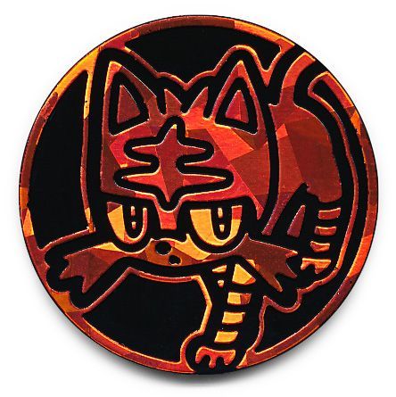 Pokemon Litten Collectible Coin Red Cracked Ice Holofoil Pokemon Litten Collectible Coin Red Cracked Ice Holofoil
