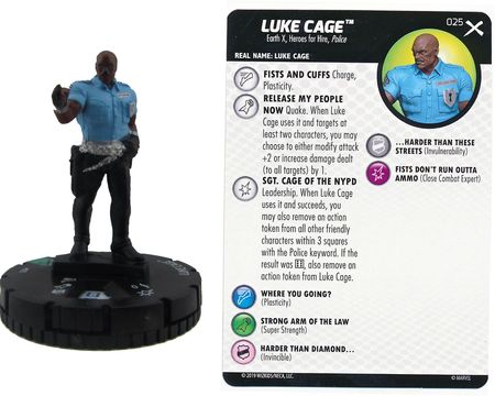 Heroclix Earth X set Luke Cage #025 Uncommon figure w/card! 