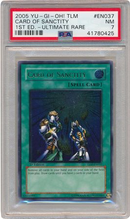 Ultimate Rare Card of Sanctity TLM EN037 PSA NM 7 1st Ed TLM 0425 The Lost Millennium TLM 1st Edition Singles Ultimate Rare Card of Sanctity TLM EN037 PSA NM 7 1st Ed TLM 0425 The Lost Millennium TLM 1st Edition Singles