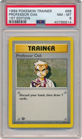 Professor Oak 88 102 PSA NM MT 8 Uncommon 1st Ed Base Set 6614 Base Set 1st Edition Singles Professor Oak 88 102 PSA NM MT 8 Uncommon 1st Ed Base Set 6614 Base Set 1st Edition Singles