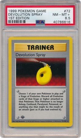 Devolution Spray 72 102 PSA NM MT 8 5 Rare 1st Ed Base Set 6616 Base Set 1st Edition Singles Devolution Spray 72 102 PSA NM MT 8 5 Rare 1st Ed Base Set 6616 Base Set 1st Edition Singles