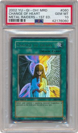 Change of Heart MRD 060 PSA GEM MT 10 Ultra Rare 1st Ed MRD 6060 Metal Raiders MRD Singles Change of Heart MRD 060 PSA GEM MT 10 Ultra Rare 1st Ed MRD 6060 Metal Raiders MRD Singles