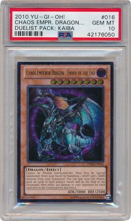 UR Chaos Emperor Dragon Envoy of the End DPKB EN016 PSA GEM MT 10 6050 Duelist Pack Kaiba Unlimited Singles UR Chaos Emperor Dragon Envoy of the End DPKB EN016 PSA GEM MT 10 6050 Duelist Pack Kaiba Unlimited Singles