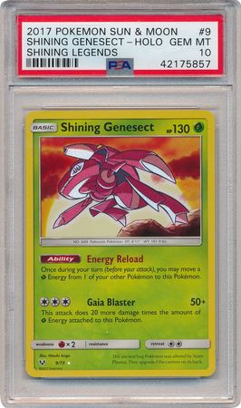 Shining Genesect 9 73 PSA GEM MT 10 Holo Rare SM Shining Legends 5857 Sun Moon Shining Legends Singles Shining Genesect 9 73 PSA GEM MT 10 Holo Rare SM Shining Legends 5857 Sun Moon Shining Legends Singles